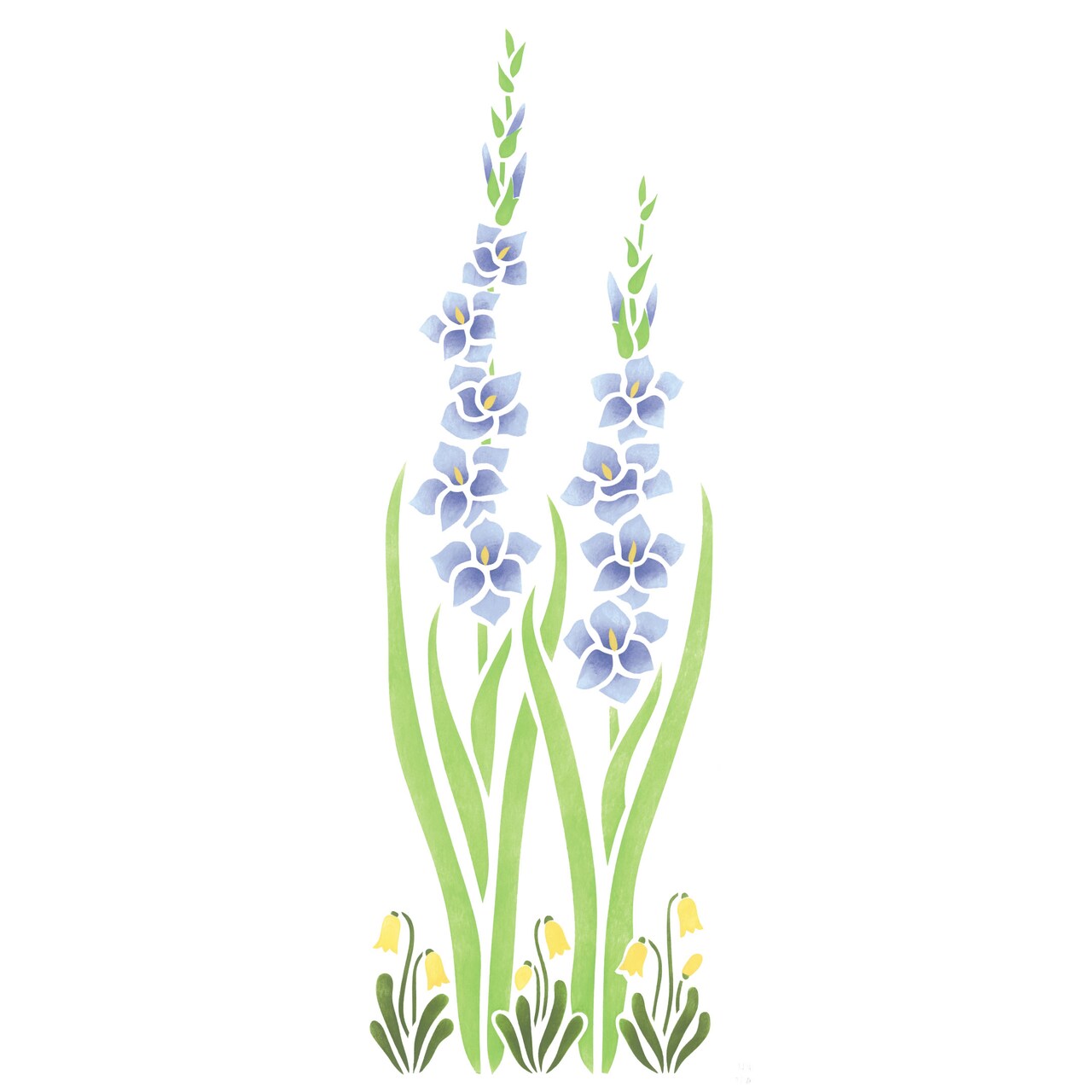 Tall Gladiolus Wall Stencil | 752 by Designer Stencils | Floral Stencils | Reusable Art Craft Stencils for Painting on Walls, Canvas, Wood | Reusable Plastic Paint Stencil for Home Makeover | Easy to Use &#x26; Clean Art Stencil